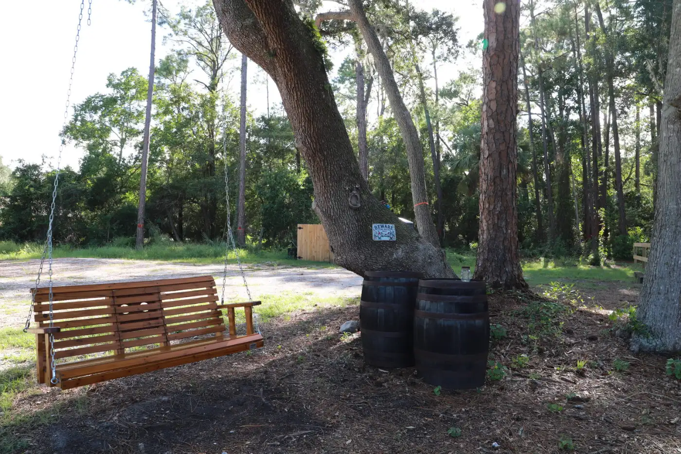 Food trucks and seating at The Outpost, St. Augustine